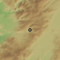 Shaded relief of the 54 km around Bahçe, drawn from the GMTED2010 grid