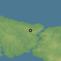 Shaded relief of the 53 km around Bahçeköy, drawn from the GMTED2010 grid