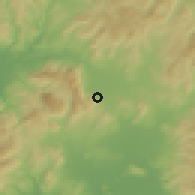 Shaded relief of the 54 km around Bakır, drawn from the GMTED2010 grid