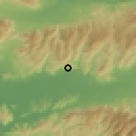 Shaded relief of the 54 km around Bayındır, drawn from the GMTED2010 grid