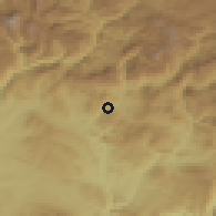 Shaded relief of the 54 km around Baykan, drawn from the GMTED2010 grid