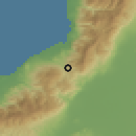 Shaded relief of the 54 km around Belen, drawn from the GMTED2010 grid