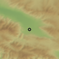 Shaded relief of the 54 km around Bereketli, drawn from the GMTED2010 grid