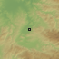 Shaded relief of the 53 km around Bigadiç, drawn from the GMTED2010 grid