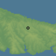 Shaded relief of the 53 km around Bolluca, drawn from the GMTED2010 grid