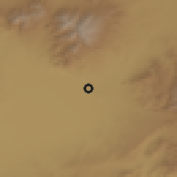 Shaded relief of the 54 km around Bor, drawn from the GMTED2010 grid