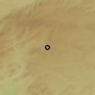 Shaded relief of the 54 km around Burç, drawn from the GMTED2010 grid