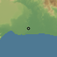Shaded relief of the 54 km around Çalkaya, drawn from the GMTED2010 grid