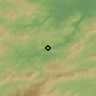 Shaded relief of the 53 km around Çan, drawn from the GMTED2010 grid