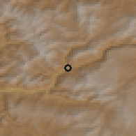 Shaded relief of the 54 km around Çatak, drawn from the GMTED2010 grid