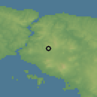 Shaded relief of the 53 km around Çavuşbaşı, drawn from the GMTED2010 grid