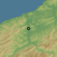Shaded relief of the 53 km around Çaycuma, drawn from the GMTED2010 grid