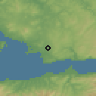 Shaded relief of the 53 km around Çayırova, drawn from the GMTED2010 grid
