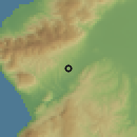 Shaded relief of the 55 km around Çekmece, drawn from the GMTED2010 grid
