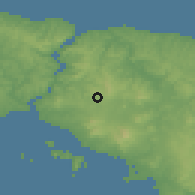 Shaded relief of the 53 km around Çekmeköy, drawn from the GMTED2010 grid