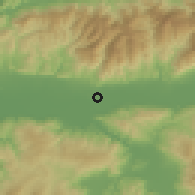 Shaded relief of the 54 km around Çeştepe, drawn from the GMTED2010 grid
