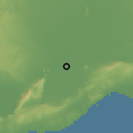 Shaded relief of the 54 km around Ceyhan, drawn from the GMTED2010 grid