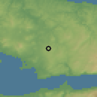 Shaded relief of the 53 km around Akfirat, drawn from the GMTED2010 grid