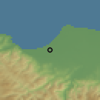 Shaded relief of the 53 km around Çınarlık, drawn from the GMTED2010 grid