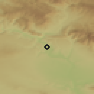 Shaded relief of the 54 km around Cizre, drawn from the GMTED2010 grid