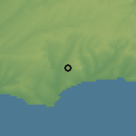 Shaded relief of the 53 km around Değirmen, drawn from the GMTED2010 grid