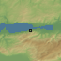 Shaded relief of the 53 km around Değirmendere, drawn from the GMTED2010 grid