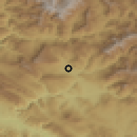 Shaded relief of the 54 km around Derecik, drawn from the GMTED2010 grid