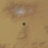 Shaded relief of the 54 km around Develi, drawn from the GMTED2010 grid