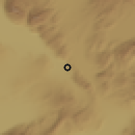 Shaded relief of the 54 km around Dinar, drawn from the GMTED2010 grid