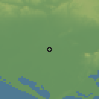 Shaded relief of the 54 km around Doğankent, drawn from the GMTED2010 grid
