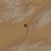 Shaded relief of the 53 km around Dumlu, drawn from the GMTED2010 grid