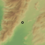 Shaded relief of the 54 km around Aktepe, drawn from the GMTED2010 grid