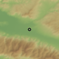 Shaded relief of the 54 km around Durasıllı, drawn from the GMTED2010 grid