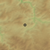 Shaded relief of the 53 km around Dursunbey, drawn from the GMTED2010 grid