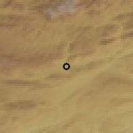 Shaded relief of the 54 km around Düzbağ, drawn from the GMTED2010 grid