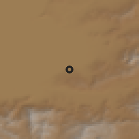 Shaded relief of the 54 km around Edremit, drawn from the GMTED2010 grid