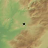 Shaded relief of the 54 km around Ellek, drawn from the GMTED2010 grid