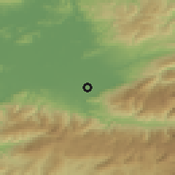 Shaded relief of the 53 km around Akyazı, drawn from the GMTED2010 grid