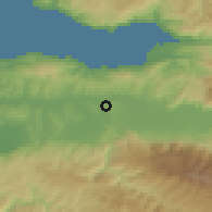 Shaded relief of the 53 km around Emek, drawn from the GMTED2010 grid