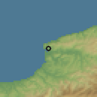 Shaded relief of the 53 km around Ereğli, drawn from the GMTED2010 grid