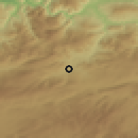Shaded relief of the 53 km around Eskipazar, drawn from the GMTED2010 grid