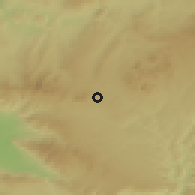Shaded relief of the 54 km around Eşme, drawn from the GMTED2010 grid
