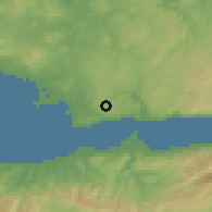 Shaded relief of the 53 km around Gebze, drawn from the GMTED2010 grid