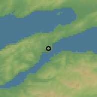 Shaded relief of the 53 km around Gelibolu, drawn from the GMTED2010 grid