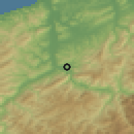 Shaded relief of the 53 km around Gökçebey, drawn from the GMTED2010 grid