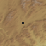 Shaded relief of the 54 km around Göksun, drawn from the GMTED2010 grid