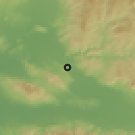 Shaded relief of the 54 km around Gölmarmara, drawn from the GMTED2010 grid
