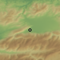 Shaded relief of the 53 km around Gölyaka, drawn from the GMTED2010 grid
