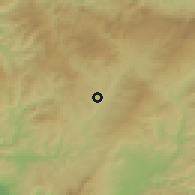 Shaded relief of the 54 km around Gördes, drawn from the GMTED2010 grid