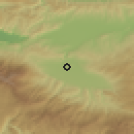 Shaded relief of the 53 km around Alanyurt, drawn from the GMTED2010 grid